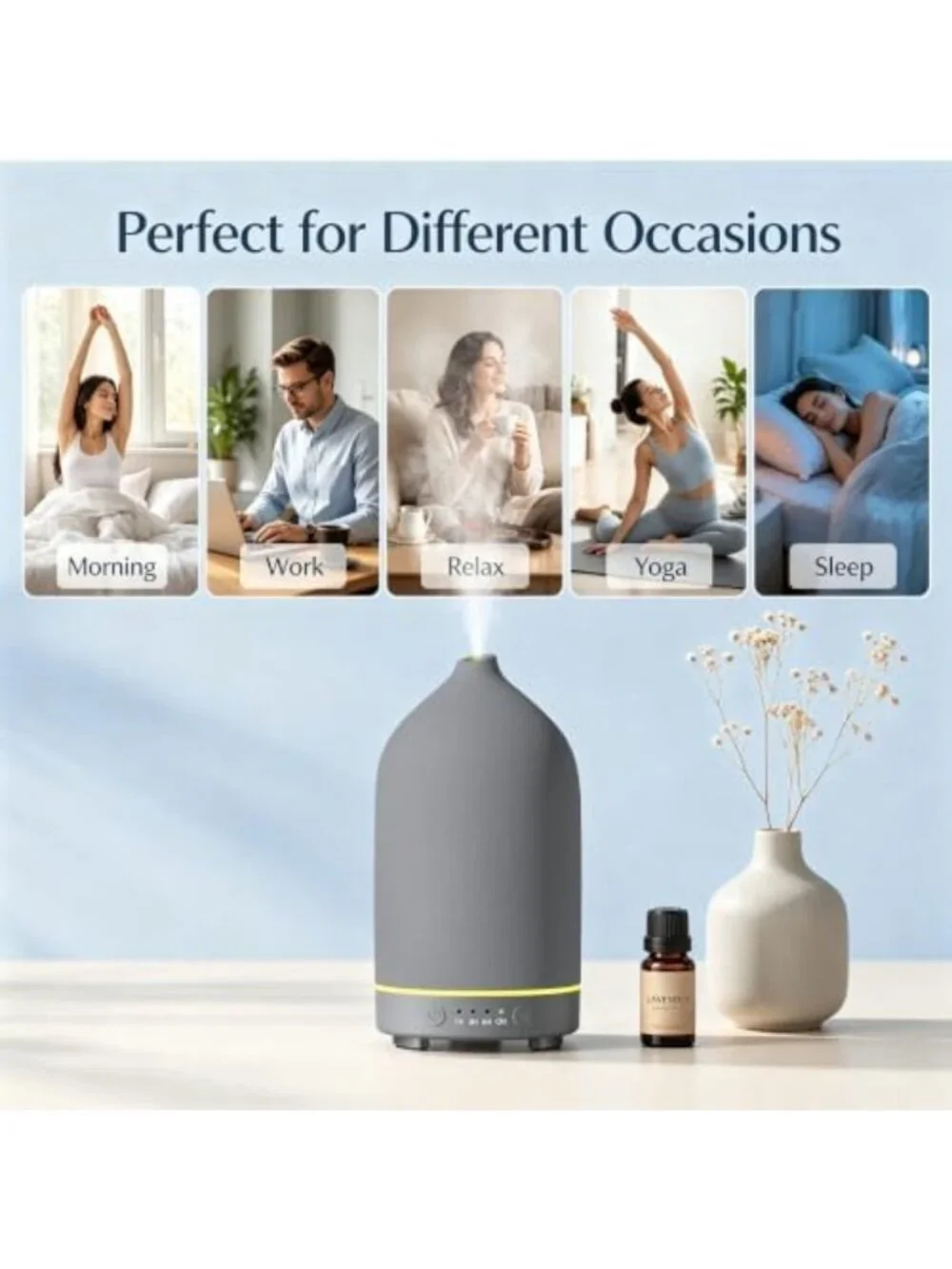 200ML Stone Ceramic Essential Oil Diffuser for Home, Aromatherapy & Relaxation